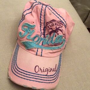 Pink and blue Florida cap